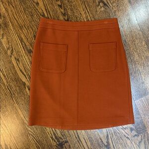 Ann Taylor Aline Pencil Skirt Front Pockets in Rust Orange 6